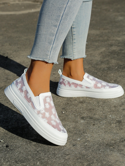 Mocassins en mesh pour femmes Royalfashion avec fleurs Emzos