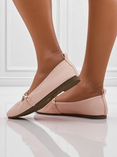 Ballerines roses Callista en cuir écologique avec chaîne – élégantes pour le printemps et l'été