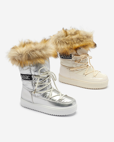Bottes de neige laquées argentées pour femme Fursav - Footwear