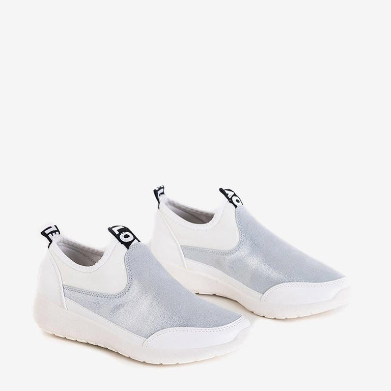 Chaussures de sport femme Jadena blanches et argentées - Footwear