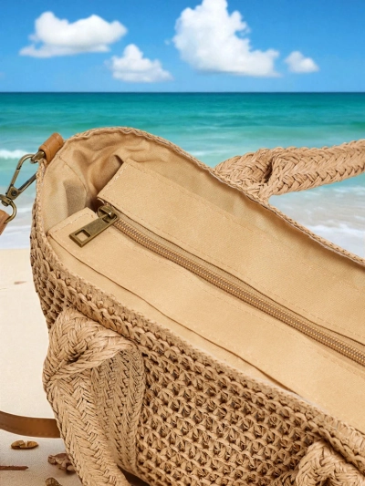 Royalfashion Grand sac en paille pour femme Bella Paglia