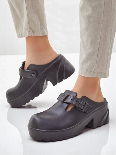 Royalfashion Sandales à talons en caoutchouc pour femmes Voxones