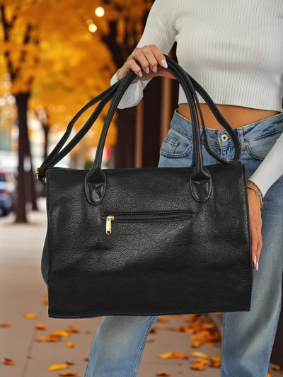 Sac à main pour femmes Aristea Nero noir cuir écologique 41x31 élégant