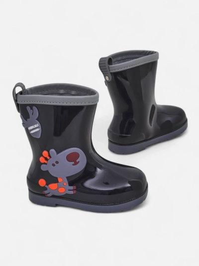 Bottes de pluie Royalfashion pour enfants avec des patchs Funny Time