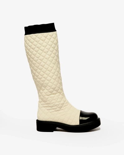 Royalfashion Bottes matelassées pour femme beige Ataeb