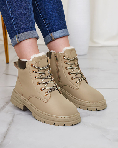 Royalfashion Bottes de trappeur isolées pour femme, gris-brun Radoras