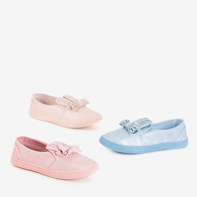 Slip enfant rose clair avec nœud Ferrina - Chaussures