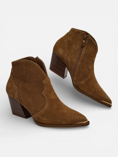 Bottines de cowboy pour femmes en cuir naturel Nilof