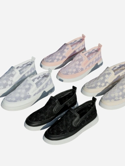 Mocassins pour femmes Royalfashion en maille avec fleurs Emzos