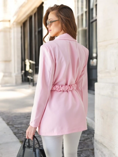 Blazer Royalfashion pour femme avec ceinture et fleur décorative