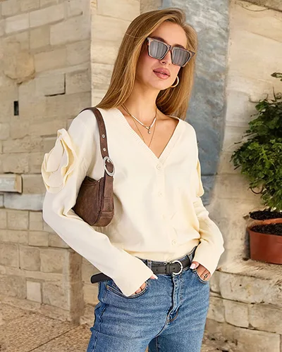 Royalfashion Pull femme déboutonné