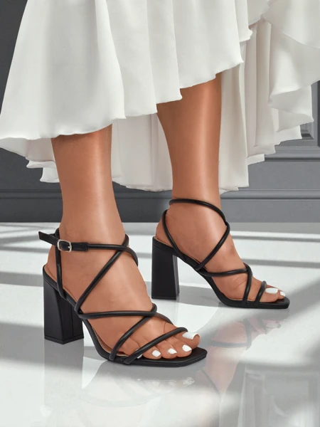 Sandales à talon carré pour femmes Royalfashion Elysia