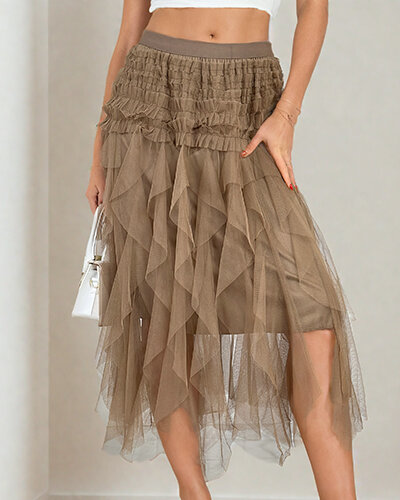 Royalfashion Jupe midi double épaisseur pour femme