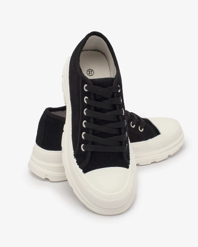 OUTLET Royalfashion Baskets à plateforme pour femme en noir Spollero