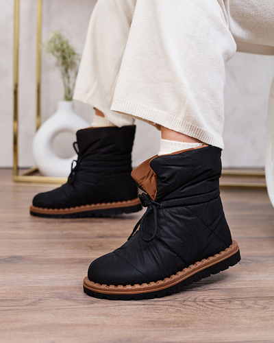 Royalfashion Bottes de neige à enfiler pour femme en noir Nevonsis