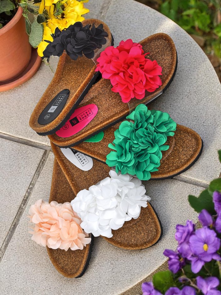 Royalfashion Claquettes pour femmes avec fleurs Flora Soft