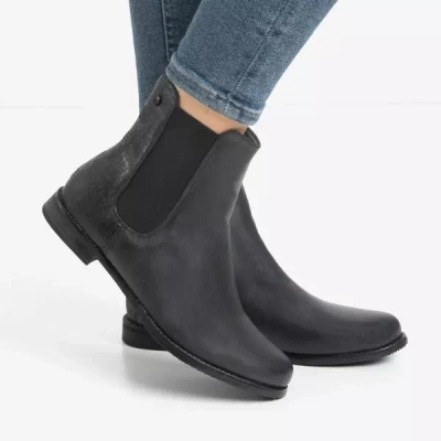 OUTLET Boots femme noires Jodhpur boots à talons plats Tilsa - Footwear