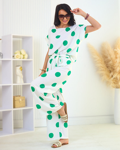 Royalfashion Ensemble vert et blanc pour femme