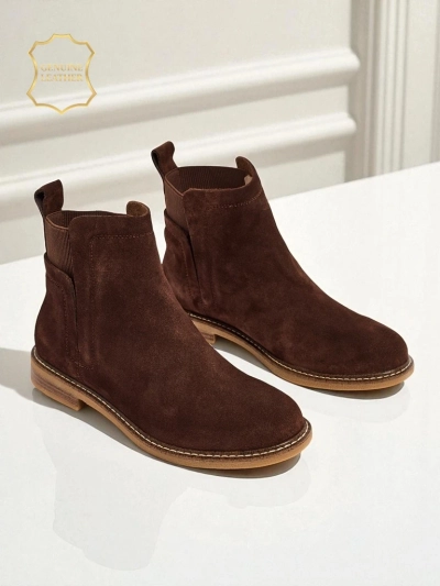 Cuoio Elegante : Bottines en Daim Marron pour Femmes Élégantes