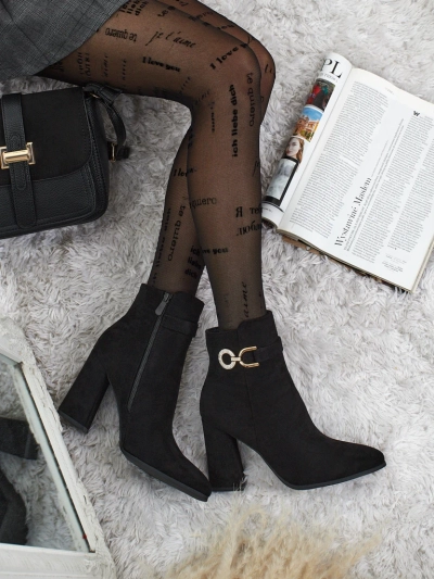 Bottines femme en éco-daim à talons épais Victi