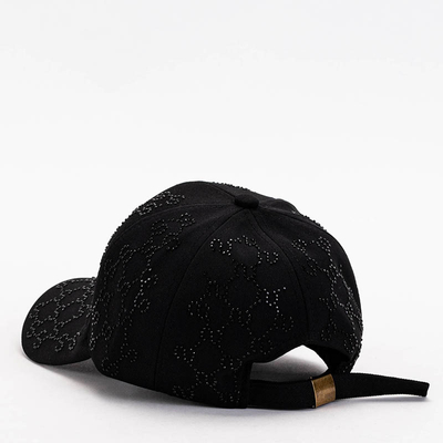 Casquette de baseball noire pour femme avec zircons cubiques - Accessoires