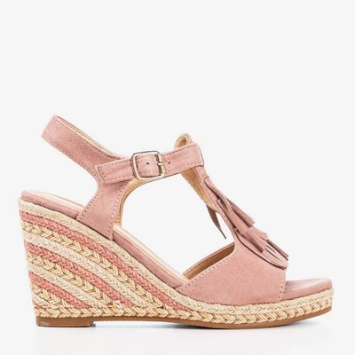 Sandales roses pour femmes avec franges Odina - Chaussures 1