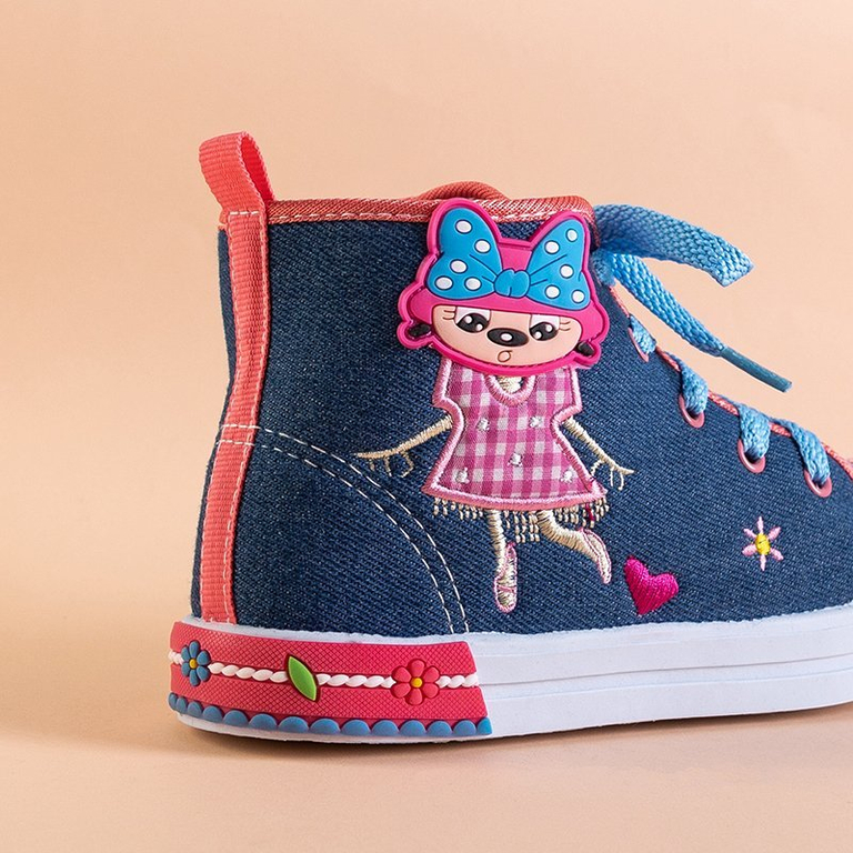 OUTLET Baskets bleu marine pour enfants à décorations Nizana - Footwear