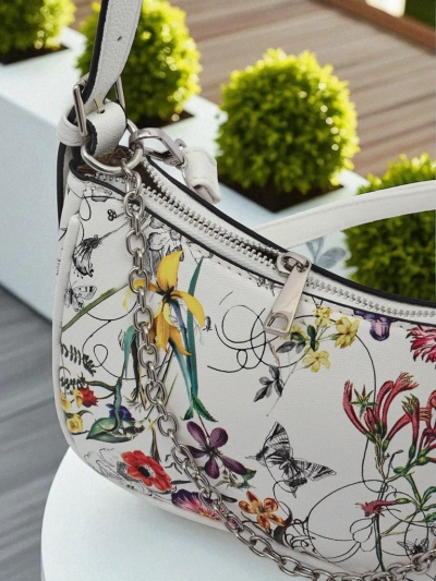 Royalfashion Petit sac à main pour femme en cuir écologique avec fleurs Lily Bloom