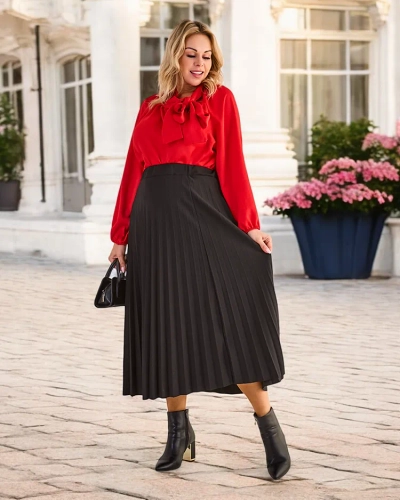Jupe midi plissée Royalfashion pour femmes de grande taille