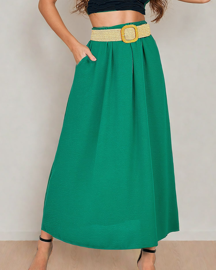 Royalfashion Jupe midi pour femme avec ceinture