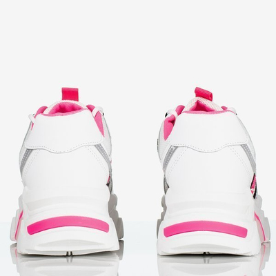 Chaussures de sport pour femmes blanches et roses sur la plateforme Soyea - Footwear