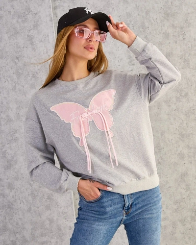 Royalfashion Sweat-shirt en coton à imprimé fin pour femme