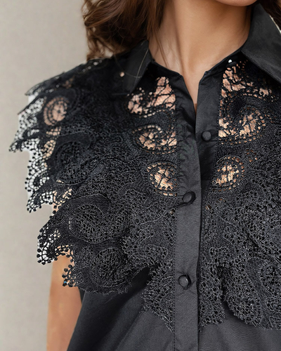 Royalfashion Chemise en dentelle pour femme