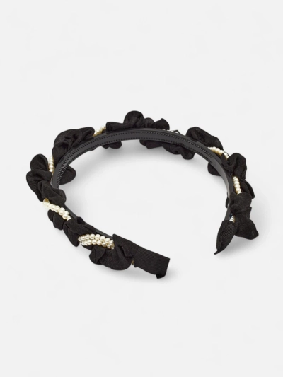 Royalfashion Bandeau pour cheveux avec froncement et perles