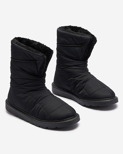 Bottines pour Femmes Luna Noires en Tissu Chaudes pour l'Hiver