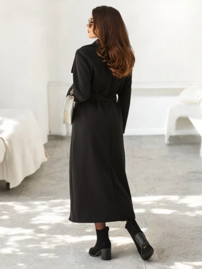 Manteau maxi royalfashion pour femmes avec ceinture