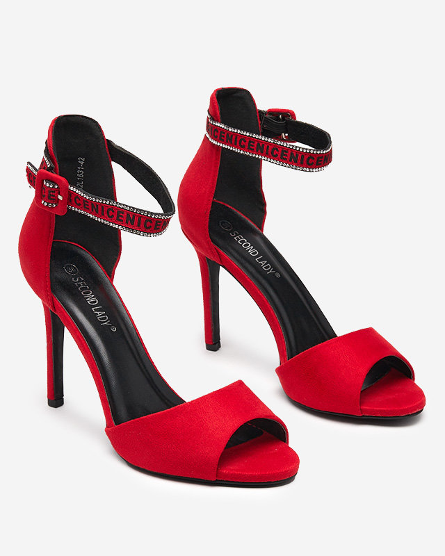 OUTLET Sandales pour femmes à talon haut en rouge Opass-Shoes