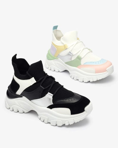 Baskets de sport blanches et noires pour femme Ziragga- Footwear