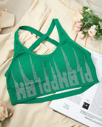 Royalfashion Soutien-gorge de sport pour femme avec zircons
