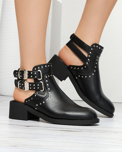 Bottes pour femmes noires avec découpes Dlagona- Footwear