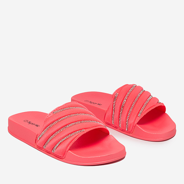 OUTLET Chaussons femme corail avec zircons cubiques Mytaris - Footwear