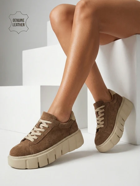 Baskets de sport pour femmes en cuir naturel Eller