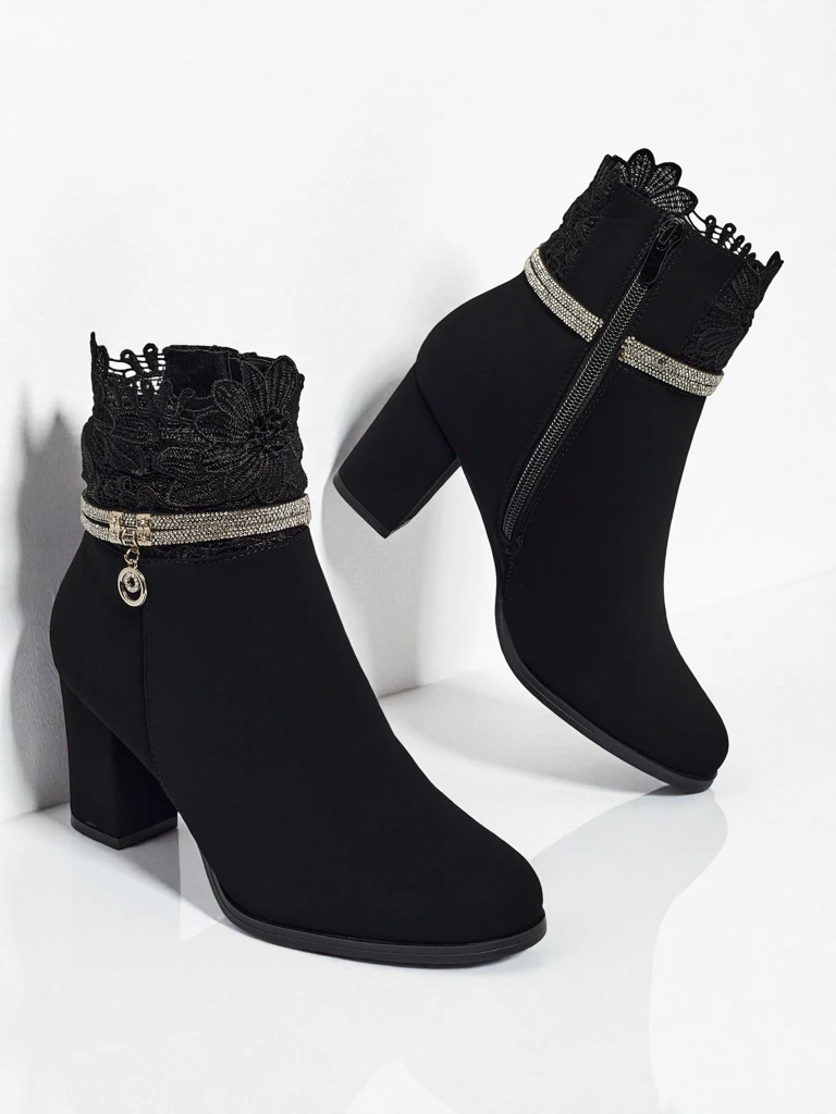 Bottines Flora Noires Élégantes pour Toutes les Occasions