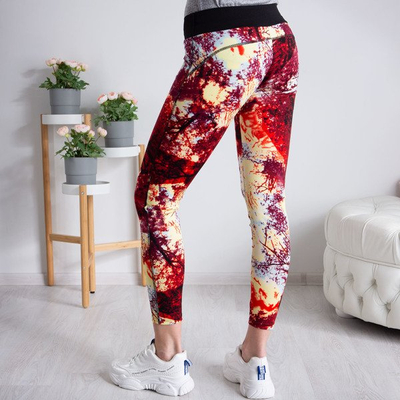 Leggings colorés à prédominance bordeaux - Pantalon 1