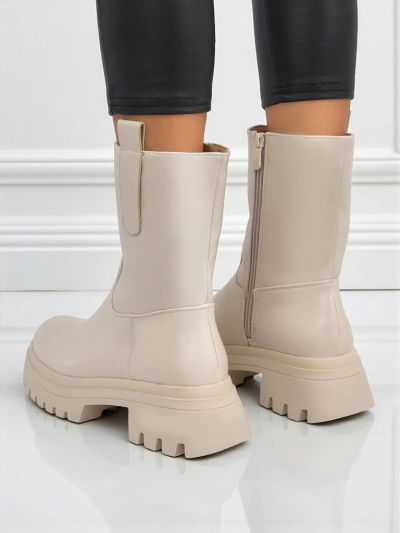 Bottines montantes pour femmes en cuir écologique Scarlet Mist