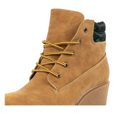 Bottines compensées marron avec empiècement vert et bleu Marona - Footwear