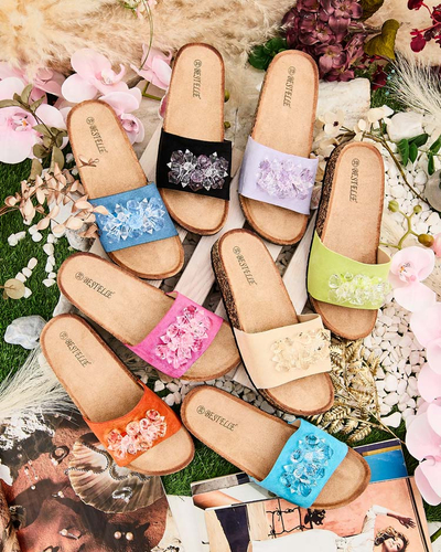 Royalfashion Tongs Villo à strass pour femme