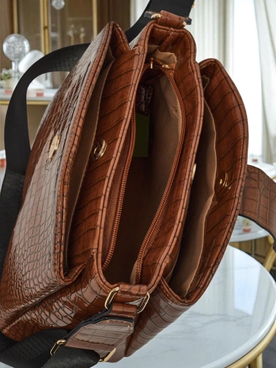 Petit sac à main verni pour femme en cuir écologique Gilded Night