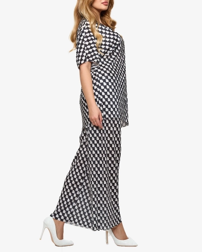 Ensemble plissé noir pour femme - Vêtements