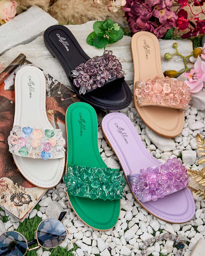 Royalfashion Tongs Loberra à strass pour femmes